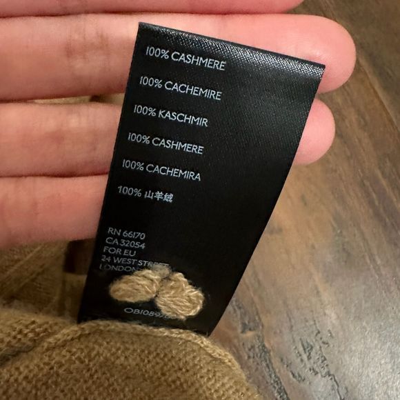 ANTHROPOLOGIE The Cashmere Collection V-Neck Pullover Sweater in Dark Tan - Picture 8 of 9